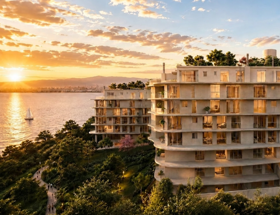 Empreendimento em Florianópolis ao pôr do sol